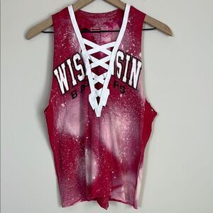 Wisconsin Badgers Women's Custom‎ Tank Top 90s Y2K Tendy Size Small
